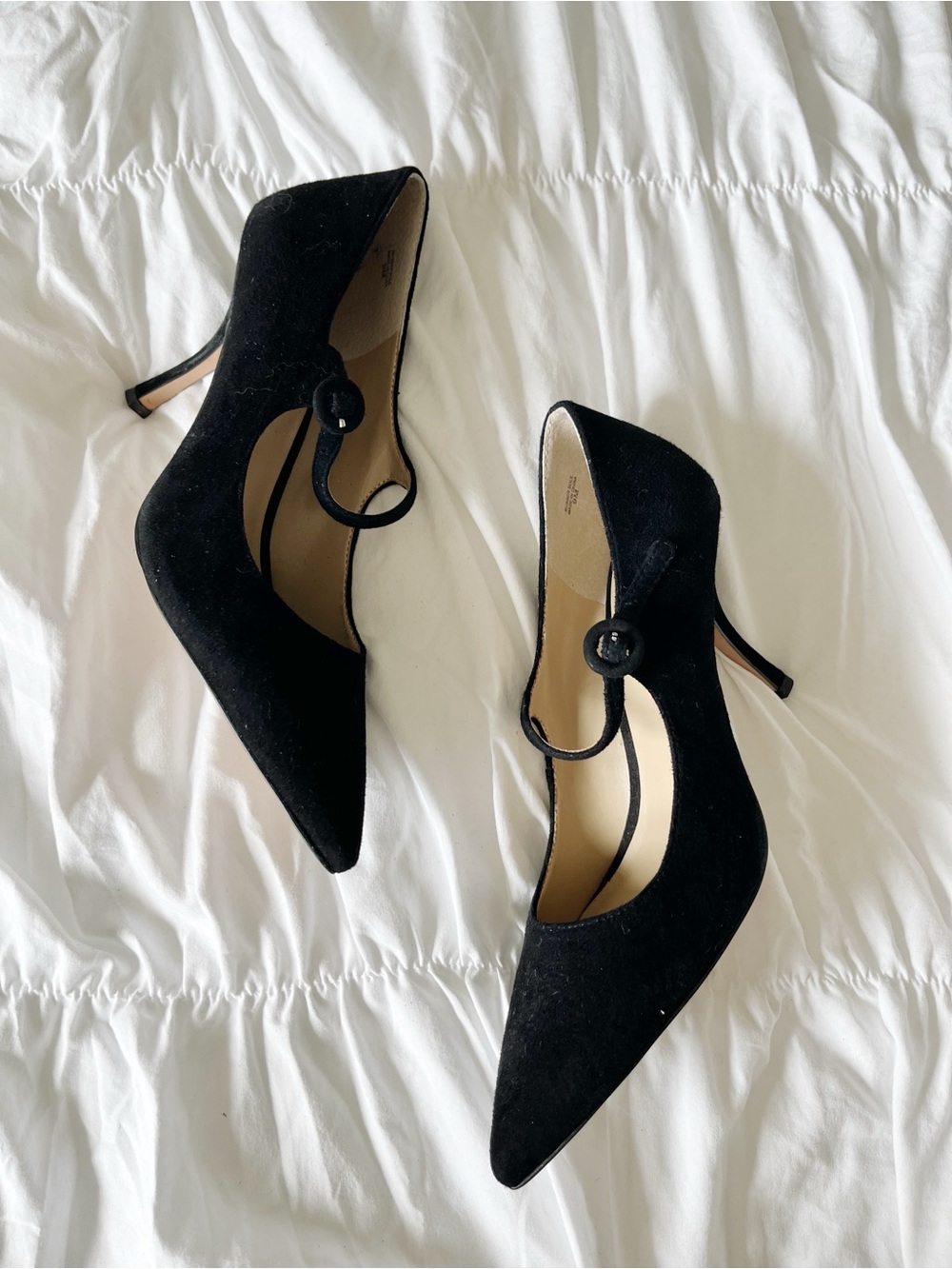 ANN TAYLOR Black Suede Stiletto Pump Mary Jane’s Size 9